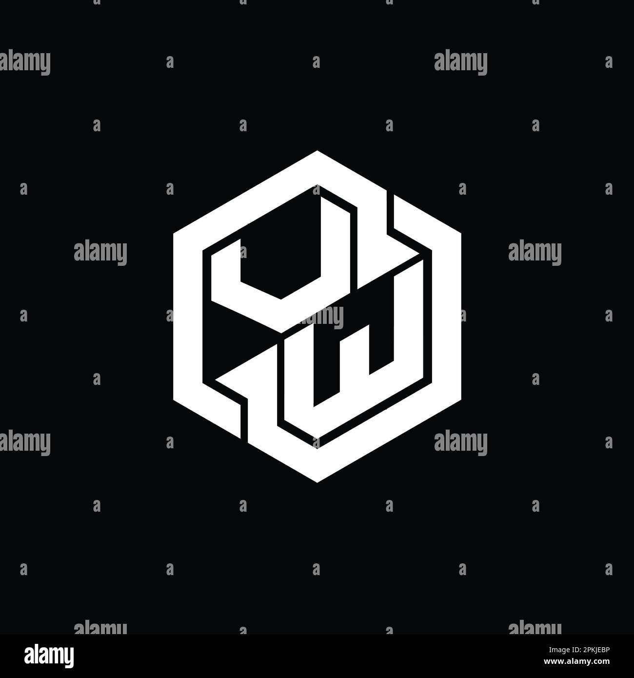 VW logo monogramma gioco con modello di forma geometrica esagonale Foto Stock