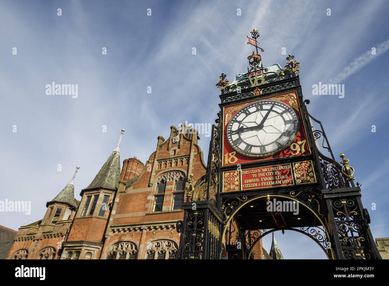 Eastgate orologio dettaglio nel centro di Chester Regno Unito Foto Stock