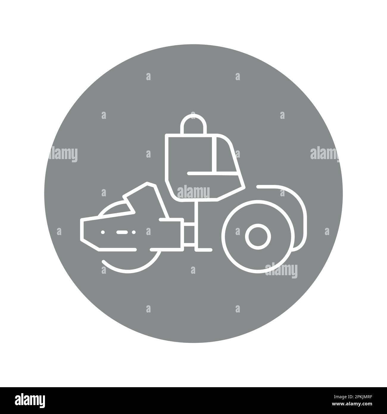 Terreno Rolling auto icona della linea di colore. Costruzione di strade. Pittogramma per la pagina Web Illustrazione Vettoriale