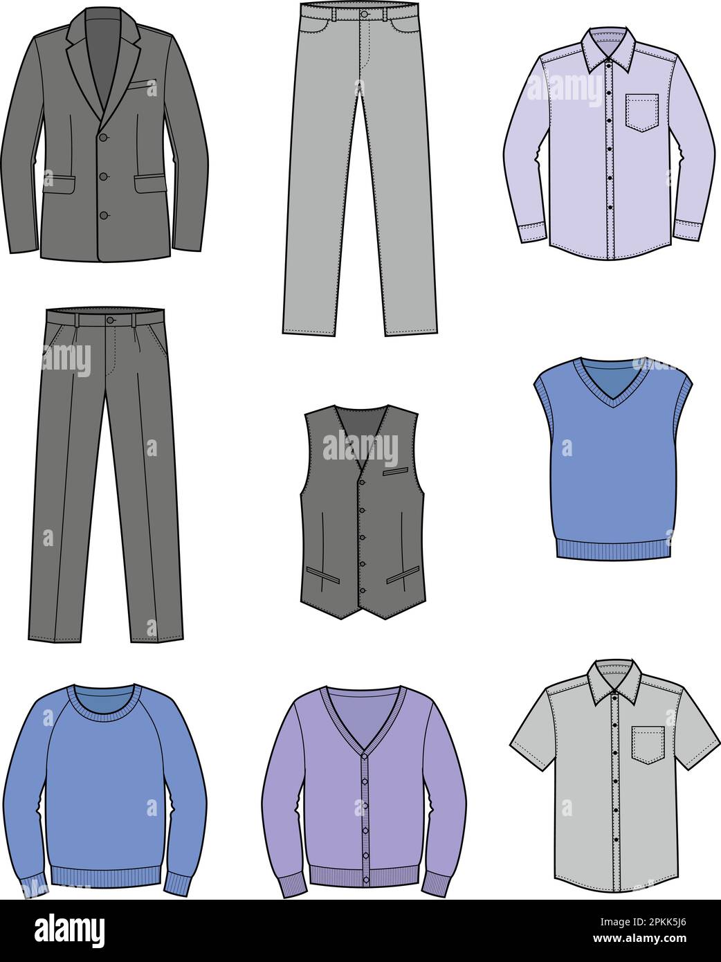 Set di abbigliamento da lavoro mans. Illustrazione Vettoriale