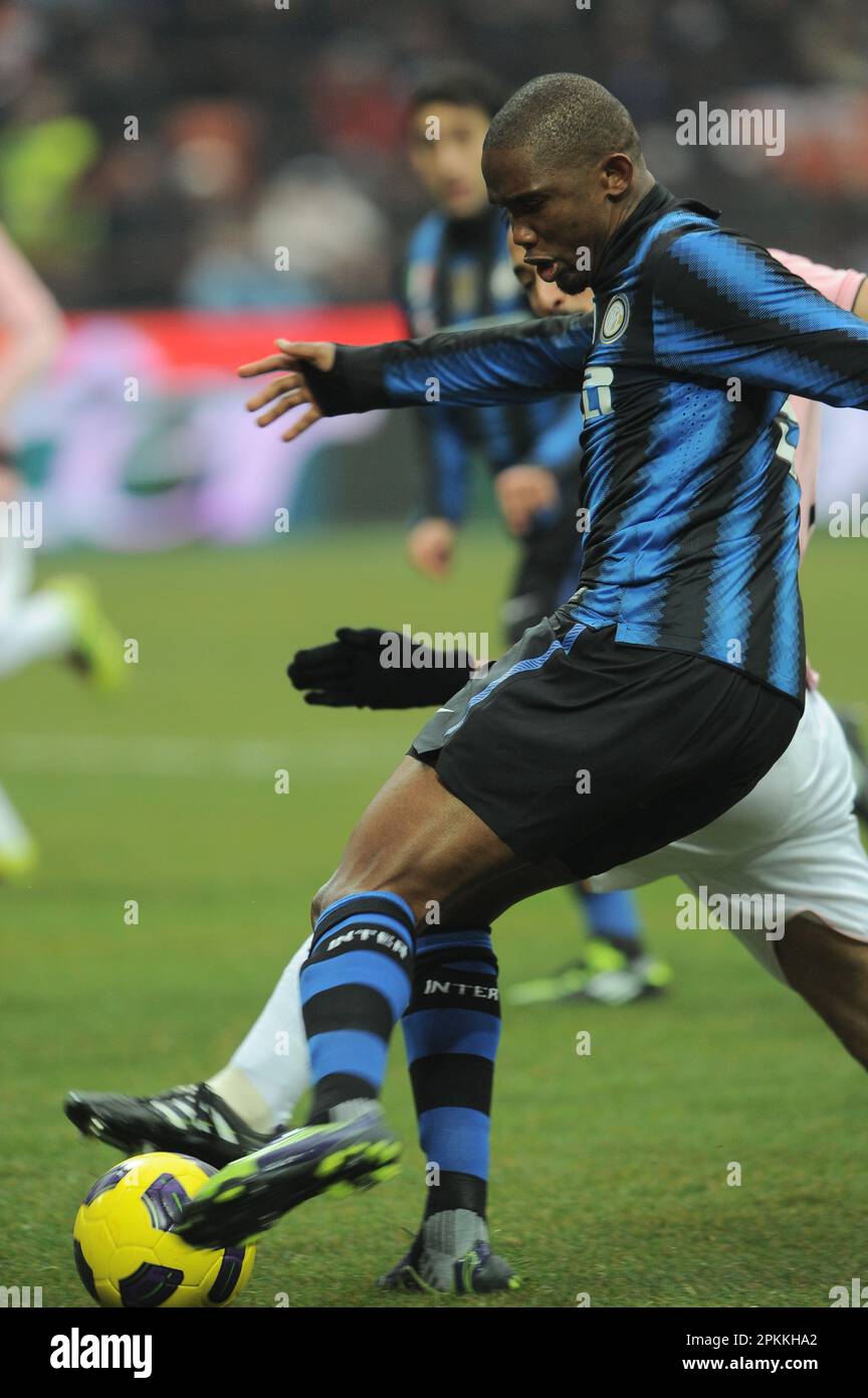 Milano, Italia, 30/11/2011 : Samuel Eto’o durante la partita Inter Palermo Foto Stock