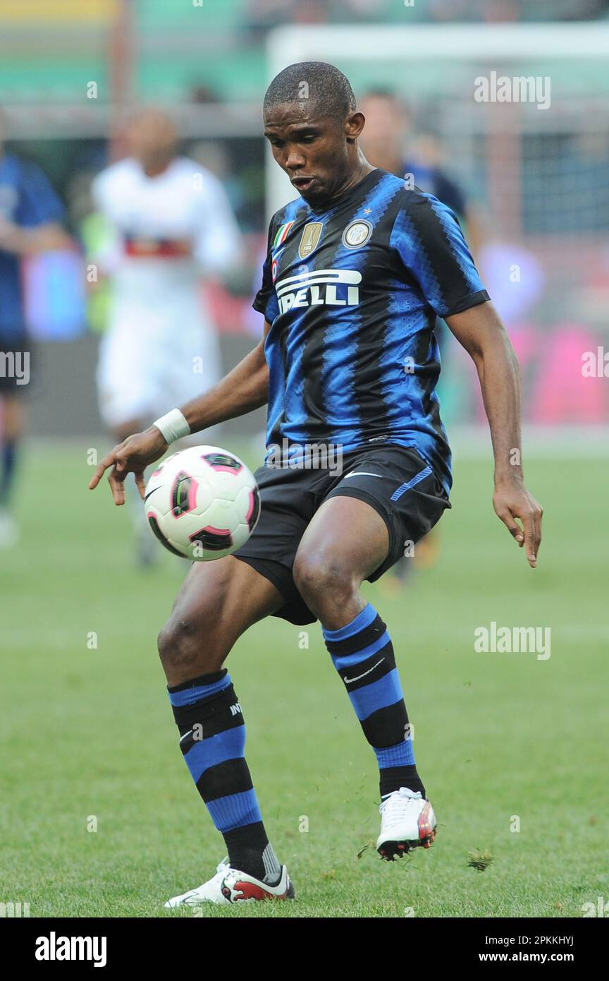 Milano, Italia, 06/03/2011 : Samuel Eto’o durante la partita Inter Genoa Foto Stock