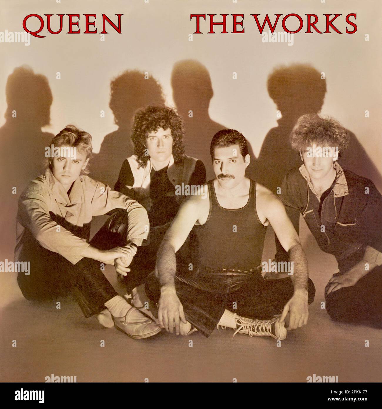 Queen - copertina originale dell'album in vinile - The Works - 1984 Foto Stock