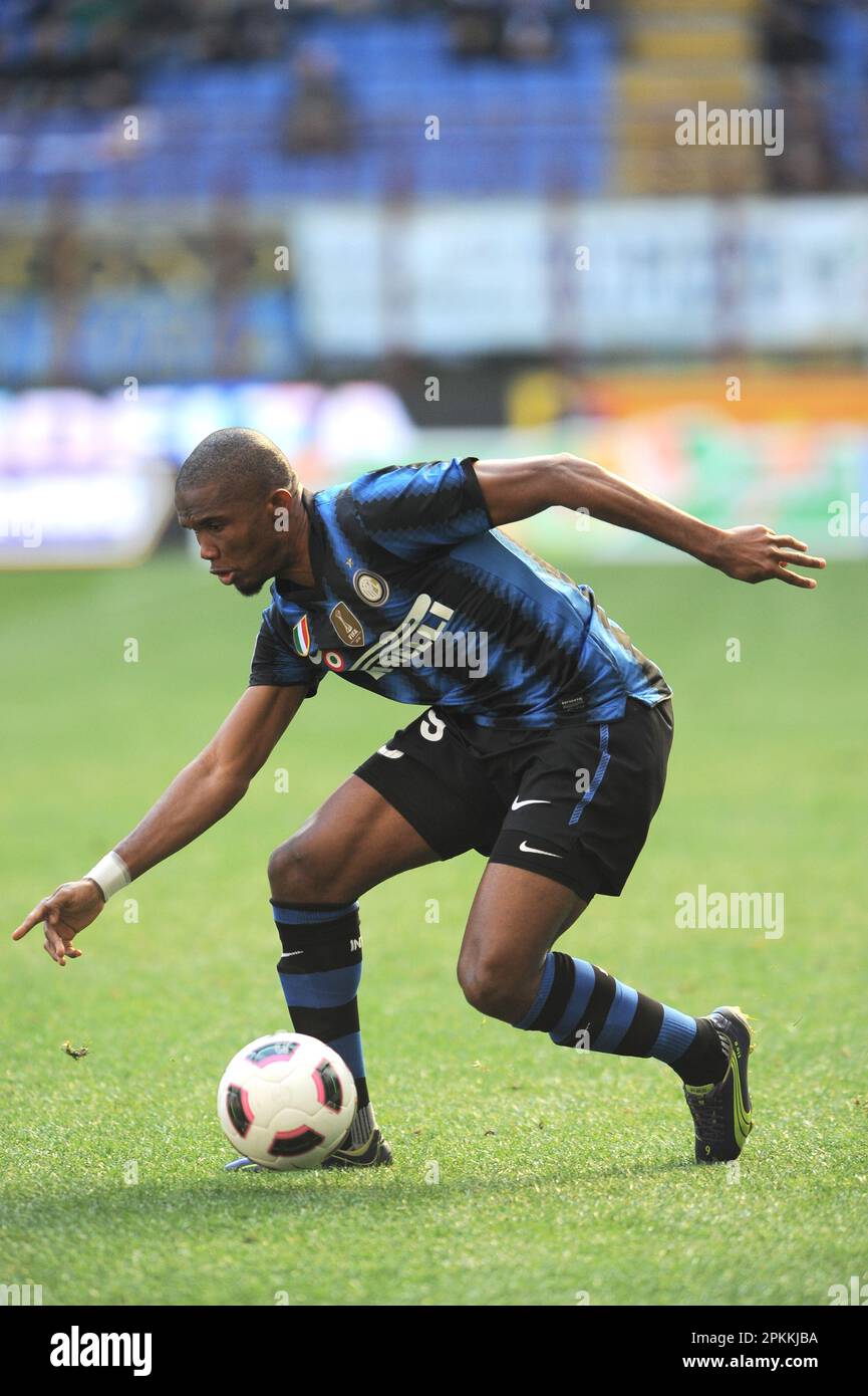 Milano, Italia, 20/03/2009 : Samuel Eto’o durante la partita Inter Lecce Foto Stock