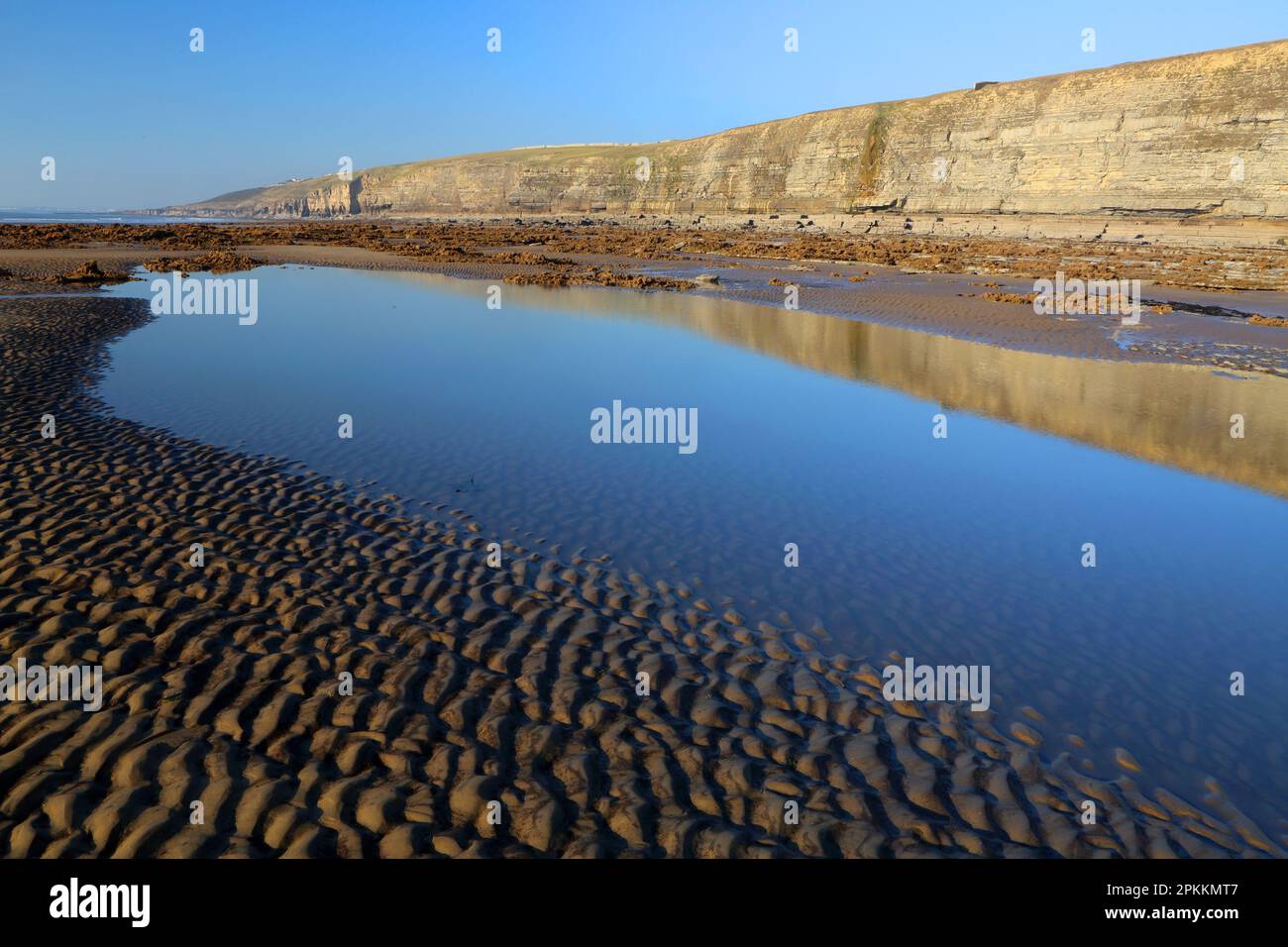 Dunraven Bay (Southerndown Beach), Glamorgan Heritage Coast, Galles, Regno Unito, Europa Foto Stock