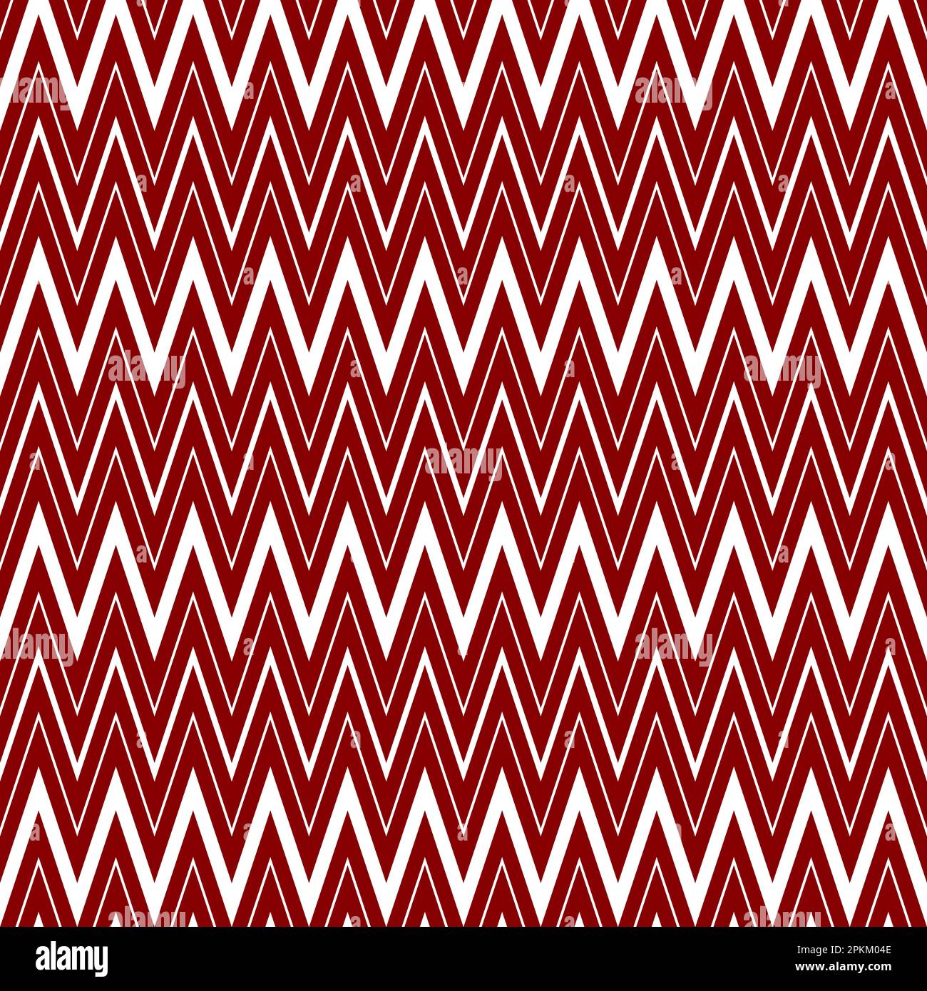 Schema a zig-zag. Motivo classico senza cuciture in rosso e bianco. Foto Stock