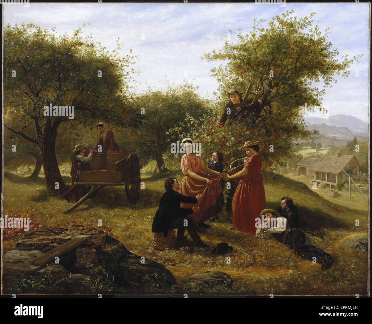 Apple Gathering 1856 di Jerome B. Thompson Foto Stock