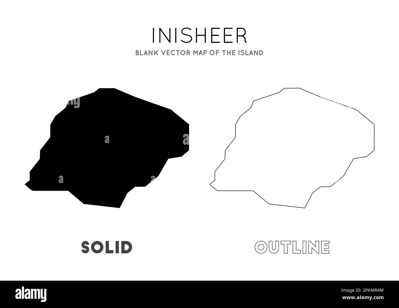 Mappa Inisheer. Mappa vettoriale vuota dell'isola. Borders of Inisheer per la tua infografica. Illustrazione vettoriale. Illustrazione Vettoriale