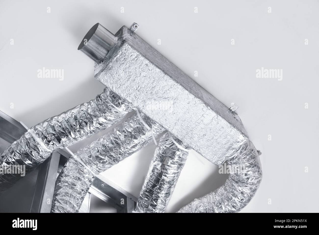 Soffitto con sistema di ventilazione interno, vista dal basso Foto Stock