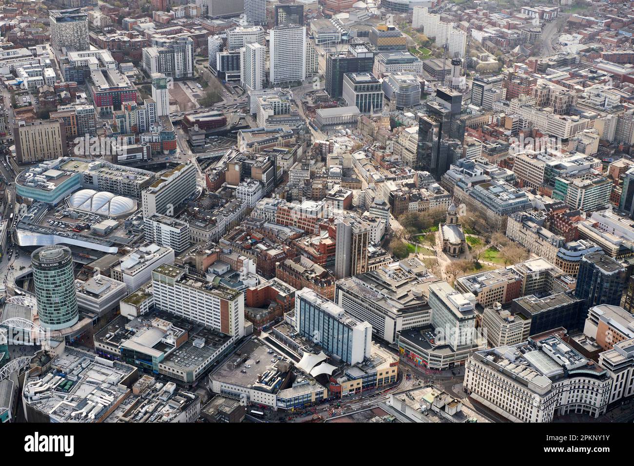 Una vista aerea del centro di Birmingham, West Midlands, Inghilterra, Regno Unito Foto Stock