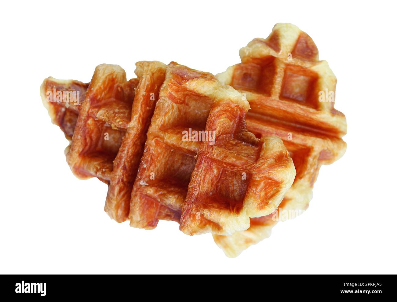 Coppia di crostini, gustosa pasta di Puff ibrida fatta dalla cottura della  pasta croissant su una padella di waffle, fondo bianco Foto stock - Alamy