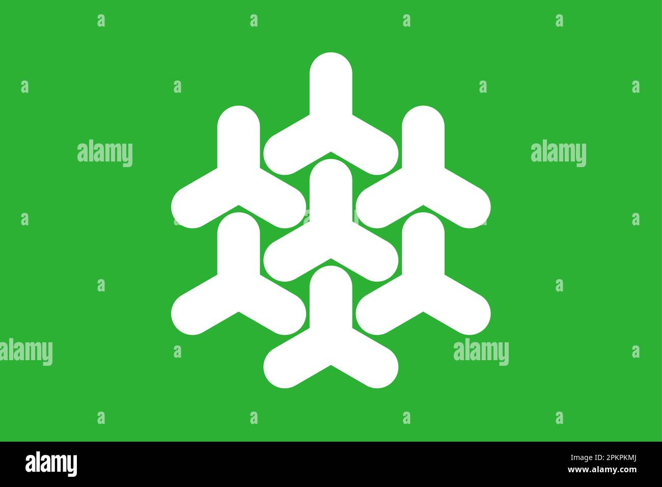 Bandiera del comune di Dronten (provincia di Flevoland, Regno dei Paesi Bassi, Olanda) Illustrazione Vettoriale