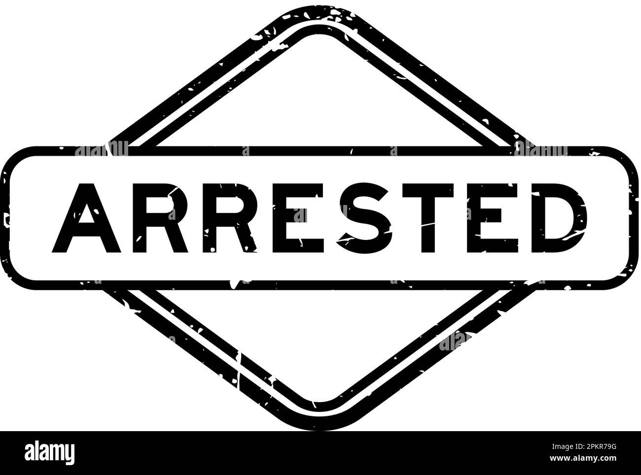 Grunge nero arrestato parola sigillo di gomma timbro su sfondo bianco Illustrazione Vettoriale