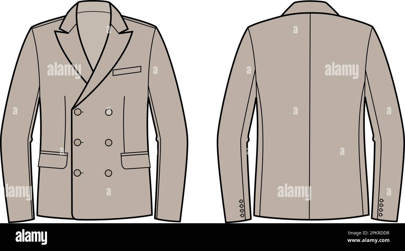Giacca business suit uomo. CAD moda. Illustrazione Vettoriale