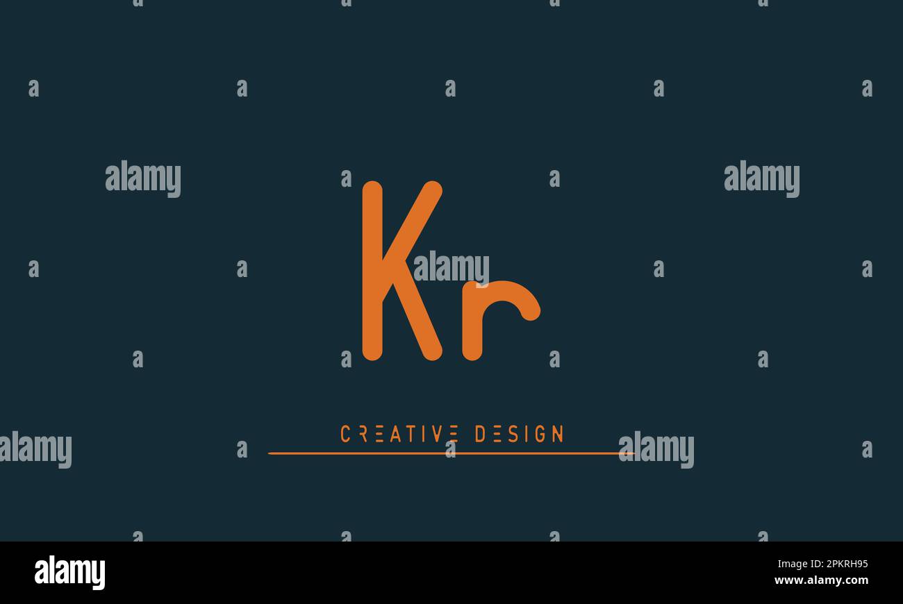 Lettere alfabetiche iniziali logo monogramma KR , RK Illustrazione Vettoriale