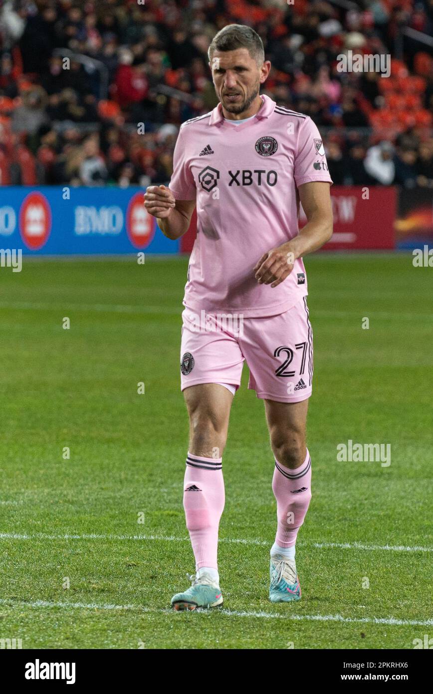 Toronto, ON, Canada - corrispondenza 18, 2023: Serhiy Kryvtsov #27 difensore dell'Inter Maimi FC durante la partita tra Toronto FC (Canada) e Inter mi Foto Stock