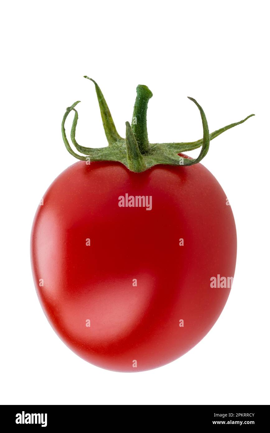 Piccadilly pomodoro ciliegia isolato su bianco, percorso di ritaglio incluso, primo piano Foto Stock