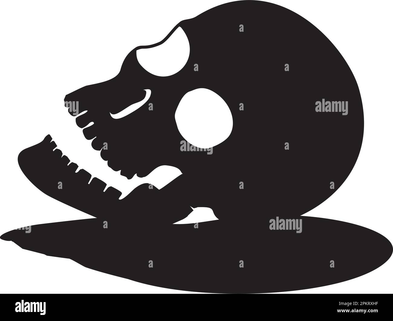 Creepy Skull Silhouette morte per Halloween o Ghost Story. Sicuro per plotter o taglierine laser; forme chiuse, senza tagli o miscele. Illustrazione Vettoriale