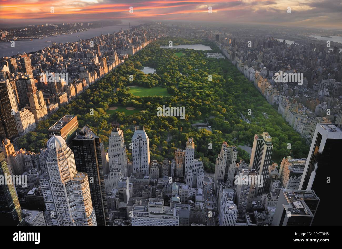 Vista aerea del Central Park a Manhattan, New York. Foto Stock