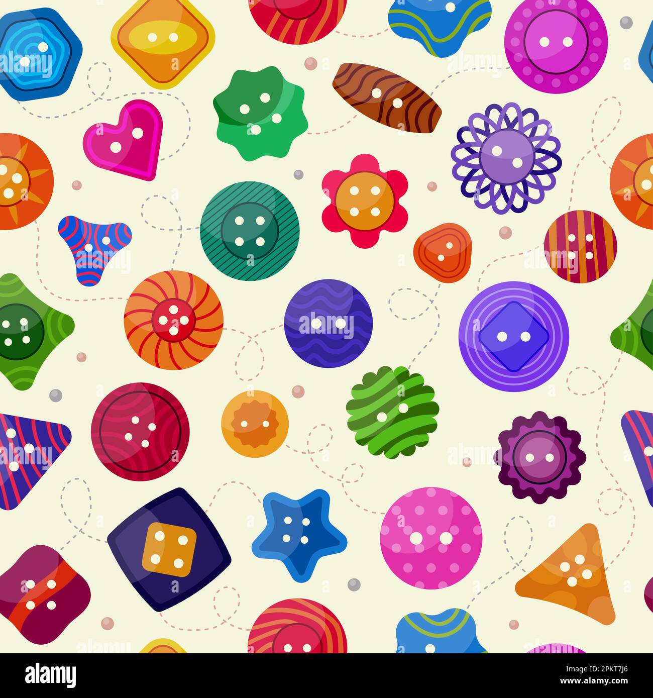 Personalizzazione della sequenza dei pulsanti. Sfondo modellato senza cuciture con pulsanti forme diverse recenti illustrazioni vettoriali Illustrazione Vettoriale