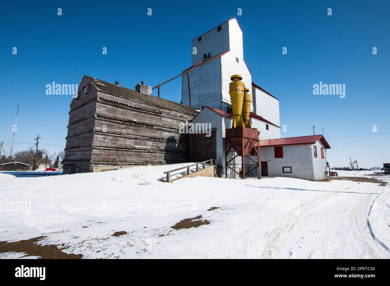 Elevatore di grano a Moosomin, Saskatchewan, Canada Foto Stock