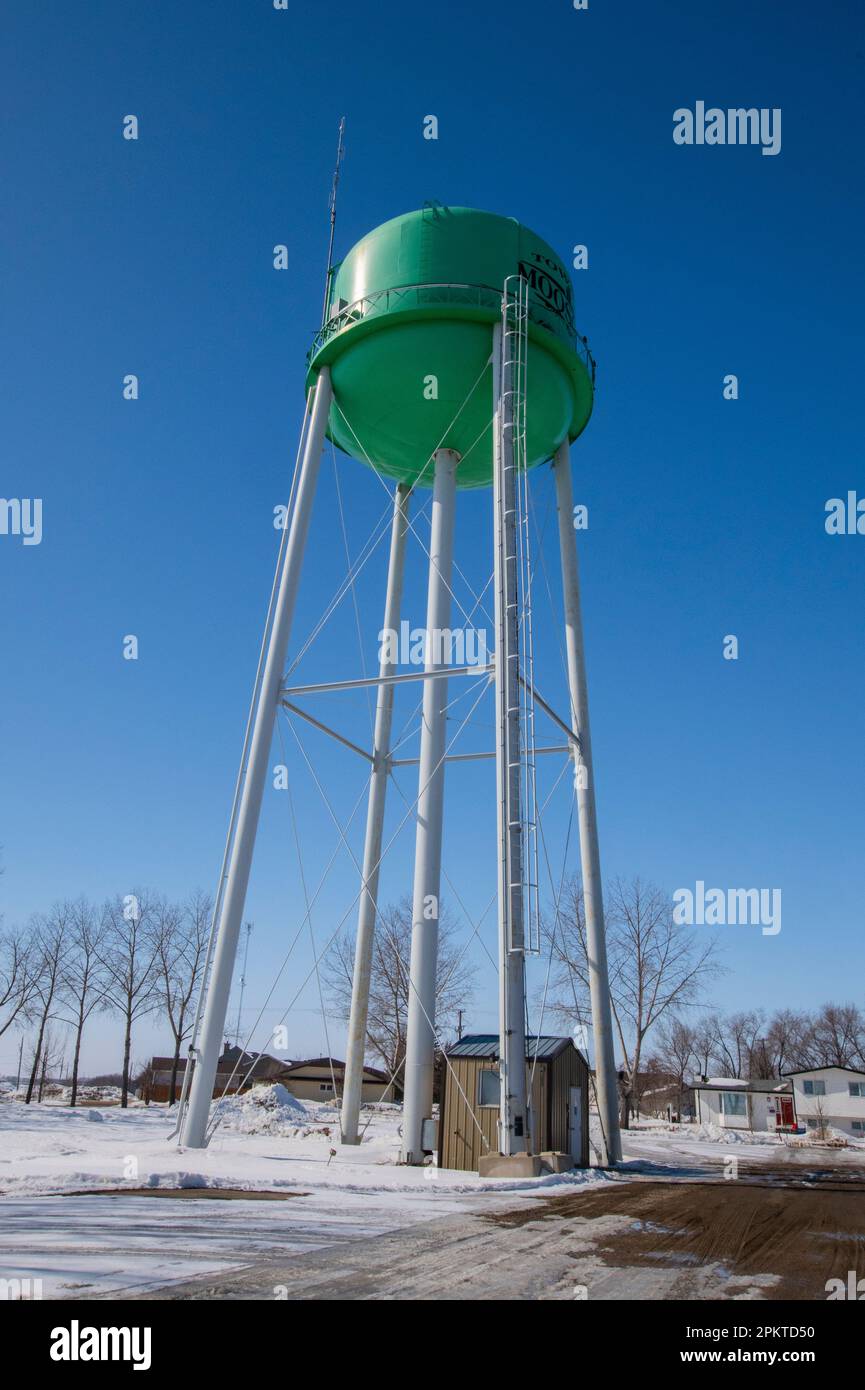 Verde acqua torre a Moosomin, Saskatchewan, Canada Foto Stock