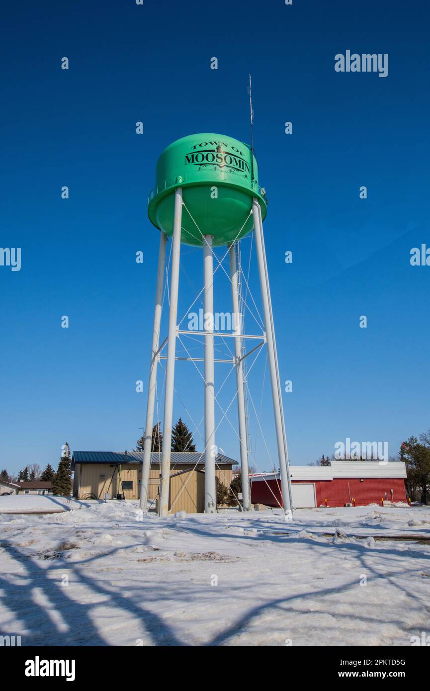 Verde acqua torre a Moosomin, Saskatchewan, Canada Foto Stock