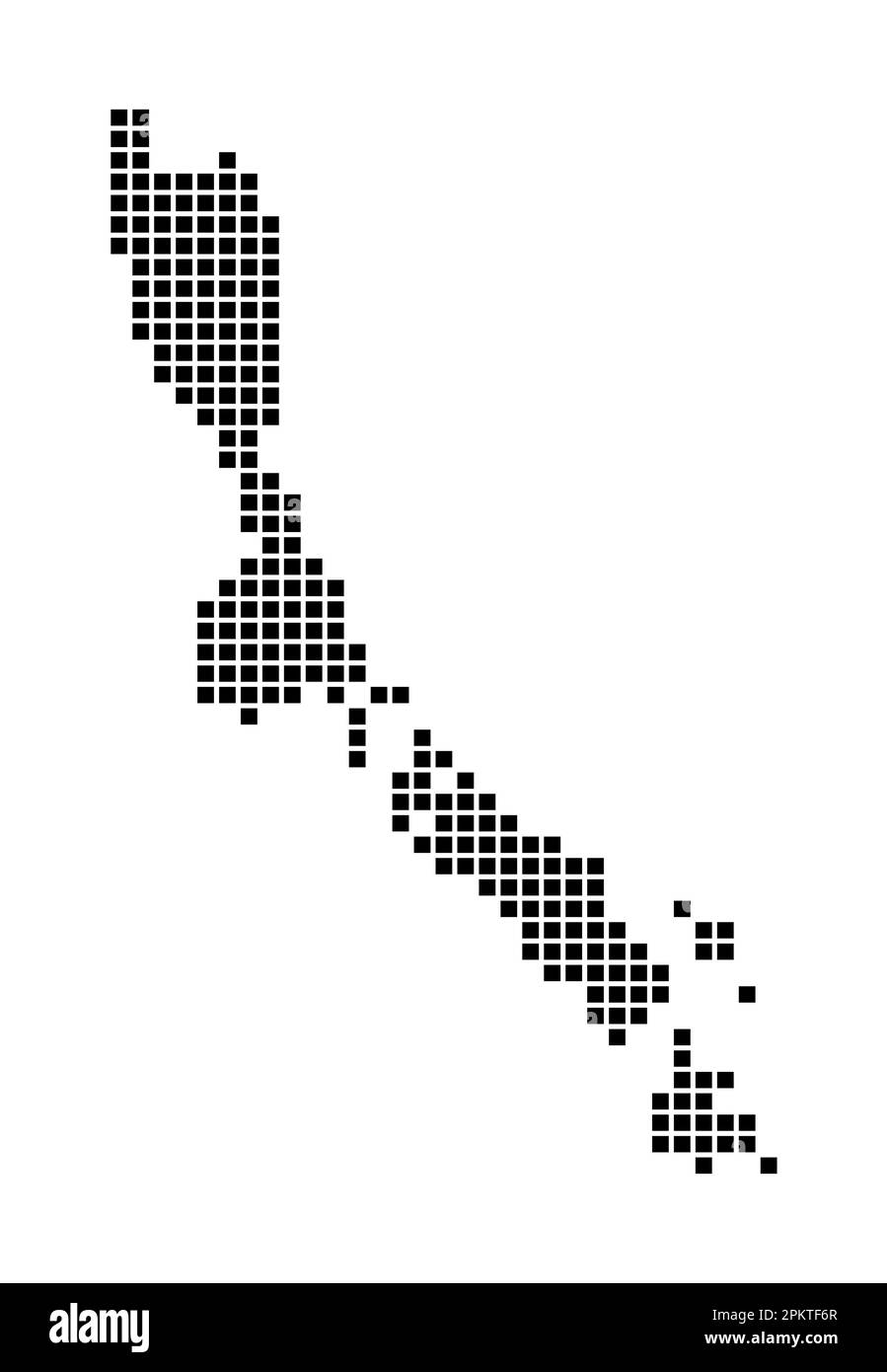 Mappa di Losinj. Mappa di Losinj in stile punteggiato. Bordi dell'isola riempiti di rettangoli per il vostro disegno. Illustrazione vettoriale. Illustrazione Vettoriale