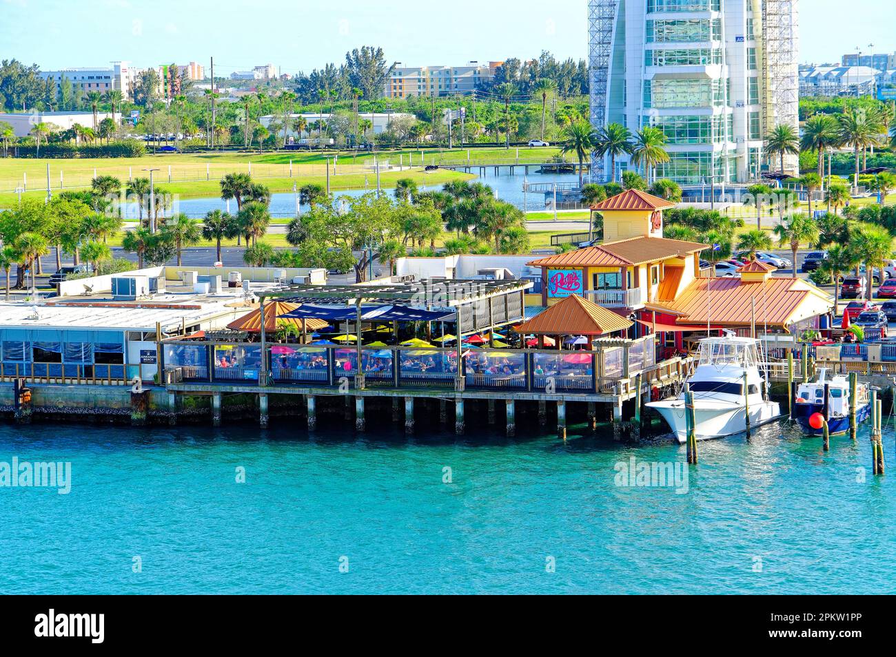 Cape Canaveral, Florida - 29 gennaio 2023: Cape Canaveral è la sede di Port Canaveral, uno dei porti da crociera più trafficati del mondo, ed è parte di un Foto Stock