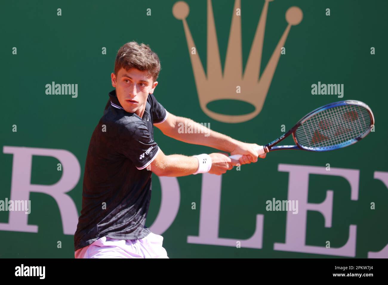 Monaco, Monaco. 09th Apr, 2023. MONACO, Monte Carlo Tennis Masters su 9. Aprile 2023; Luca NARDI d'Italia vs Oscar OTTE di Germania durante le Qualifiche su Court Rainier III, 2023 Monte-Carlo Mastern, foto: Luca NARDI ATP Montecarlo 2023, la folle rimonta di Luca Nardi! Il blu sconfigge Otte ed entra nella principale immagine responsabile del pareggio, copyright Thierry CARPICO/ATP immagini. (CARPICO Thierry/ATP/SPP) Credit: SPP Sport Press Photo. /Alamy Live News Foto Stock