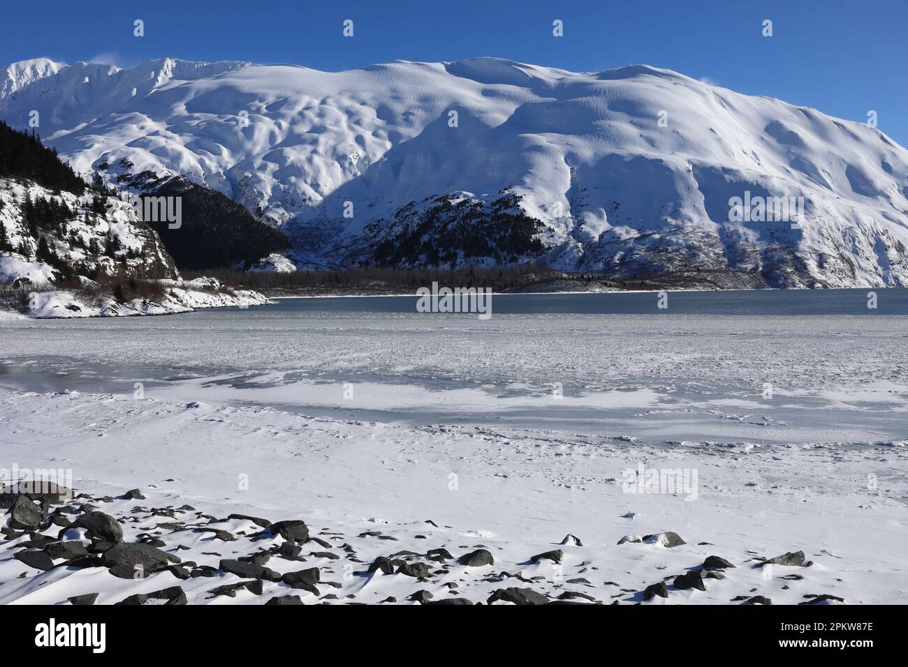 Lago Fozen Portage Foto Stock