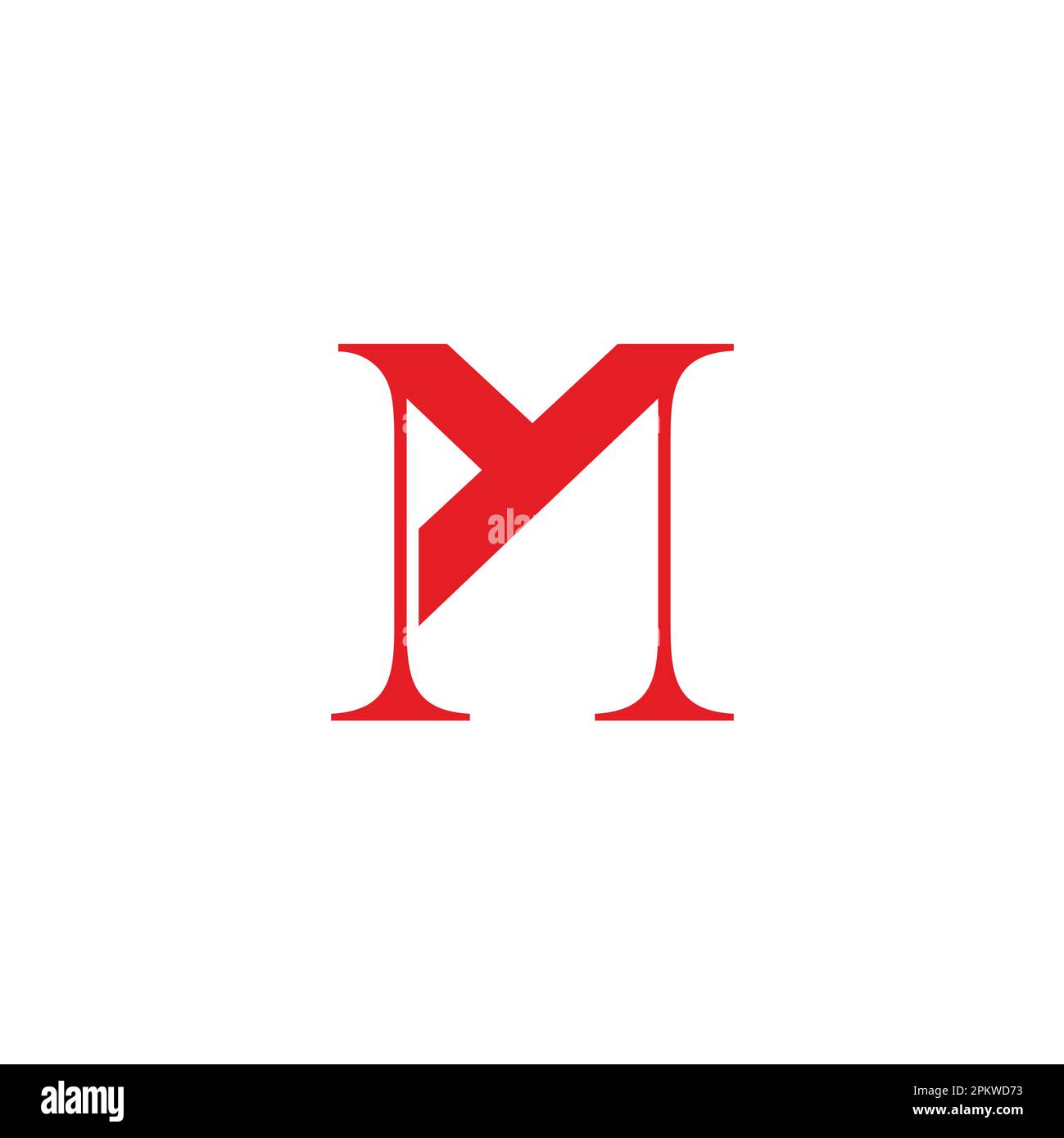 lettera ym vettore logo font collegato semplice Illustrazione Vettoriale