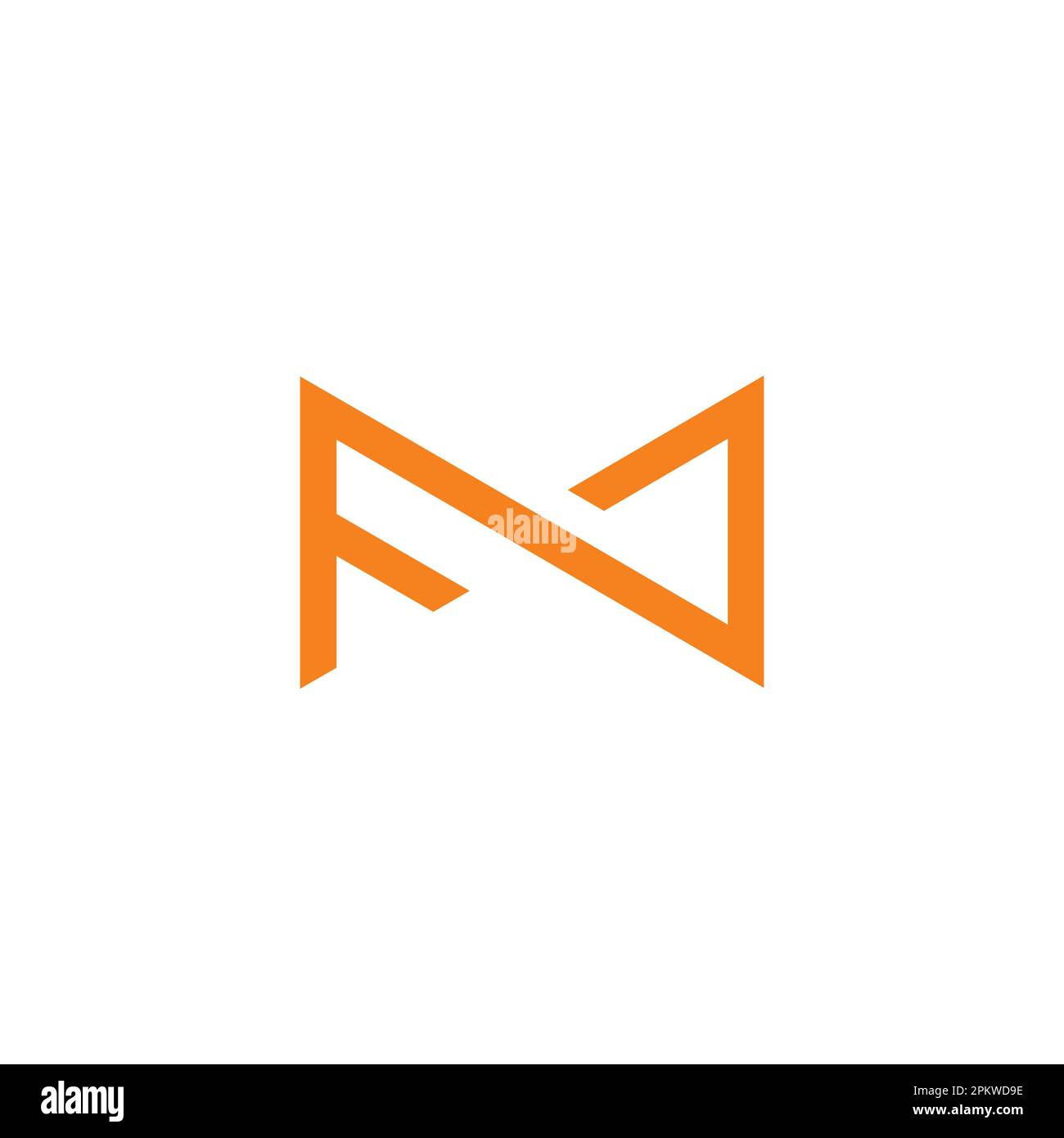 lettera fm semplice vettore di logo geometrico lineare Illustrazione Vettoriale