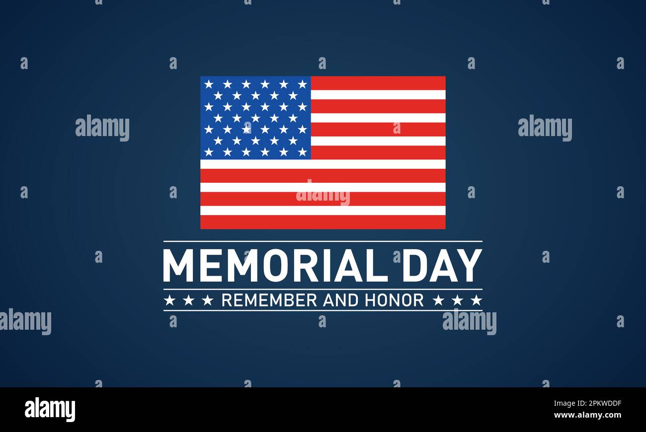 Memorial Day - ricordare e onore. Celebrazione del Memorial Day degli Stati Uniti. Modello vettoriale per banner, biglietto d'auguri, poster con sfondo. Rapporto di illustrazione del vettore Illustrazione Vettoriale