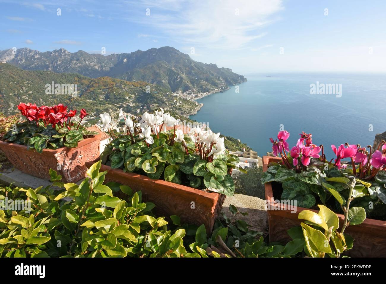 Ravello - Villa Rufolo view, Costiera Amalfitana, Italia Foto Stock