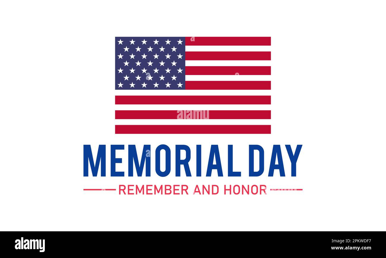 Memorial Day - ricordare e onore. Celebrazione del Memorial Day degli Stati Uniti. Modello vettoriale per banner, biglietto d'auguri, poster con sfondo. Rapporto di illustrazione del vettore Illustrazione Vettoriale