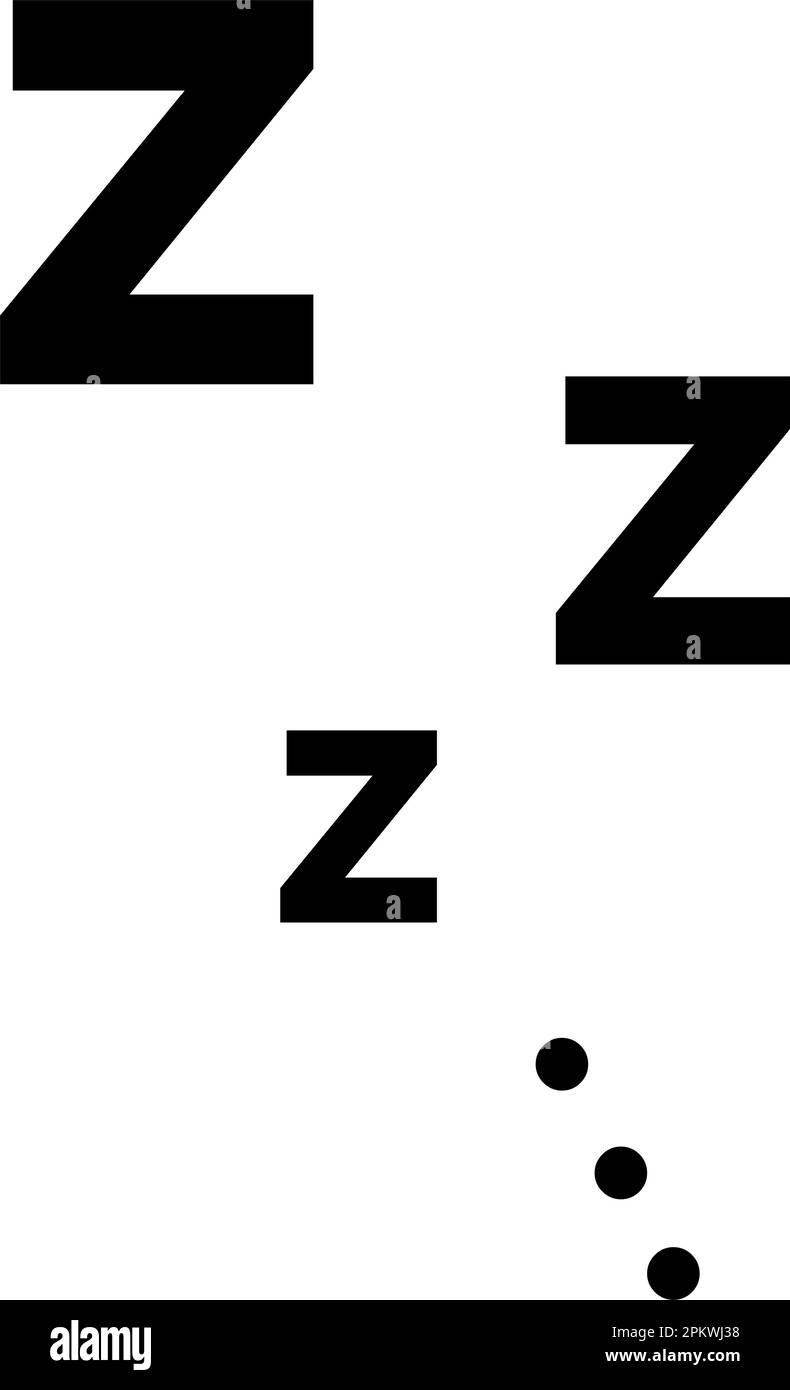 ZZZ sleep snore testo icona vettore isolato su sfondo bianco. Illustrazione Vettoriale
