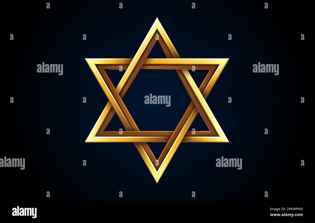 Icona del segno Star David, simbolo religioso israeliano ebraico. Illustrazione vettoriale Illustrazione Vettoriale