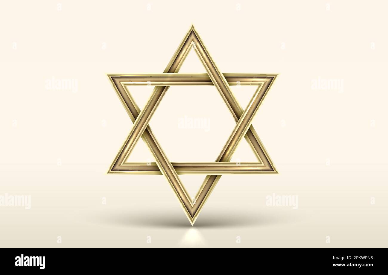 Icona del segno Star David, simbolo religioso israeliano ebraico. Illustrazione vettoriale Illustrazione Vettoriale