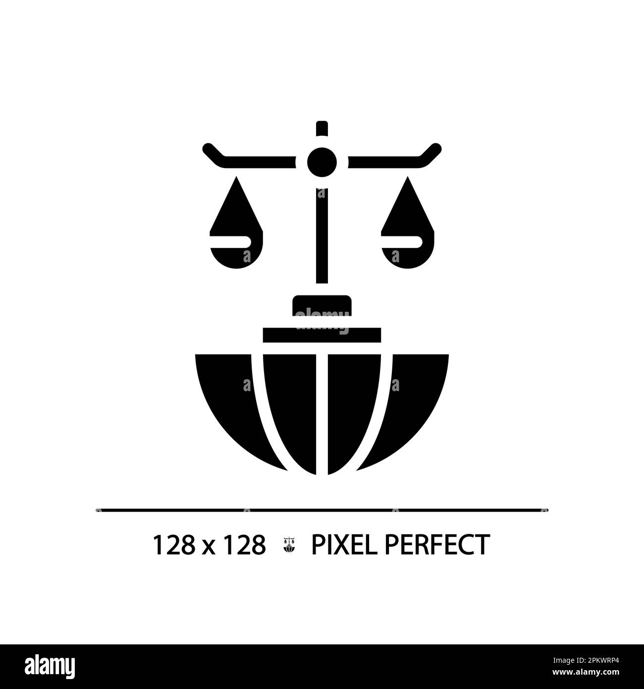 Icona di colore RGB pixel Perfect International Law Illustrazione Vettoriale