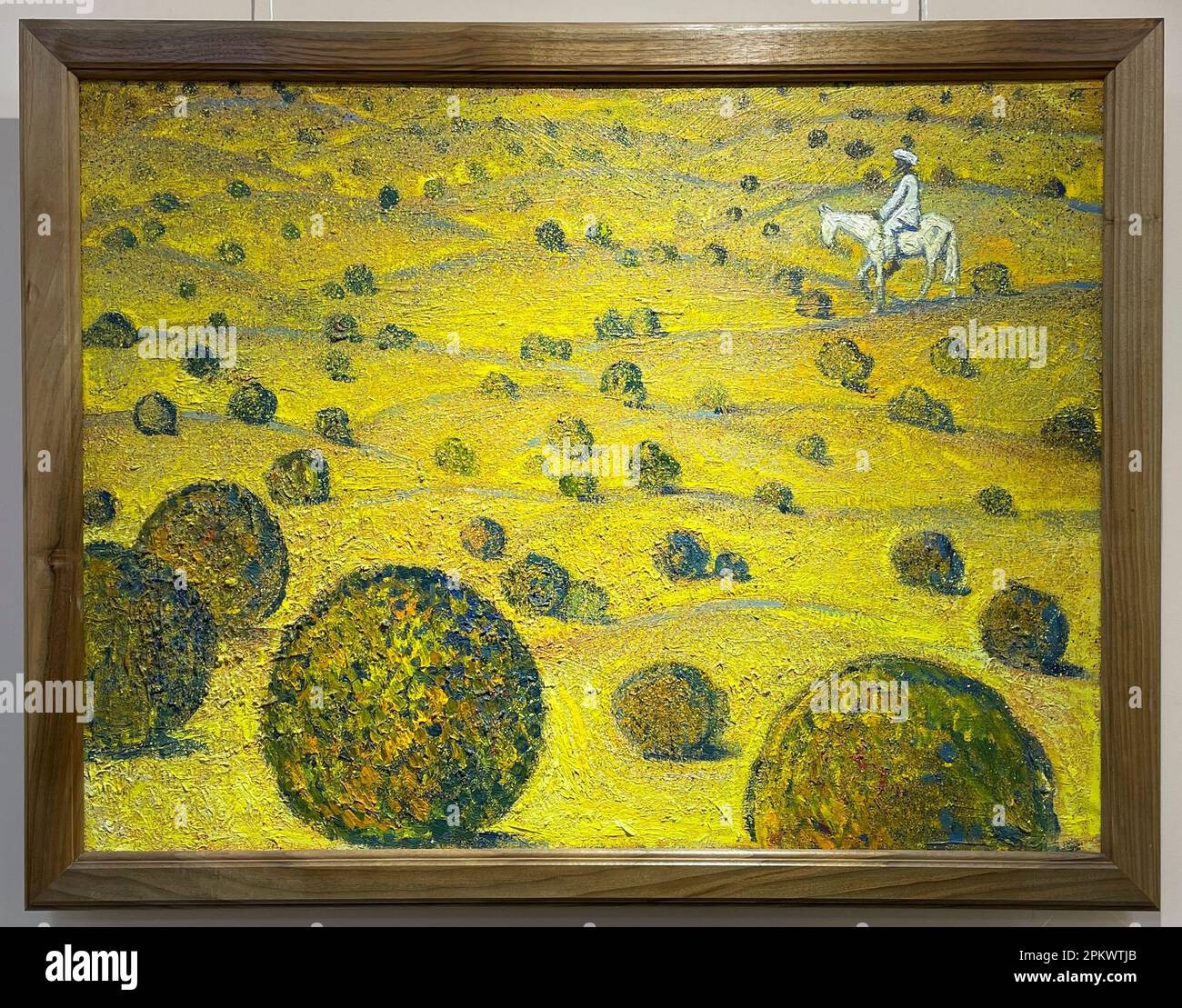 Un dipinto di G Jeglov, intitolato, Desert. Al Museo Statale delle Arti di Savitsky della Repubblica di Karakalpakstan a Nukus, Uzbekistan. Foto Stock