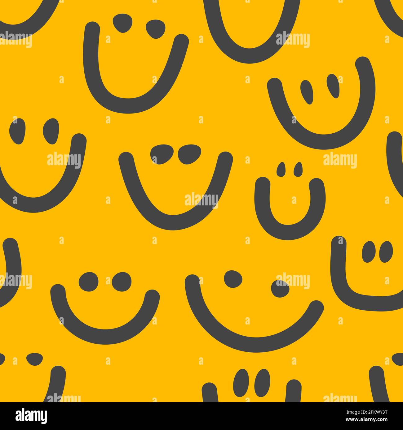 Sorrisi, April Fools Day modello senza cuciture. Sfondo con sorrisi di schizzo, illustrazione vettoriale Illustrazione Vettoriale