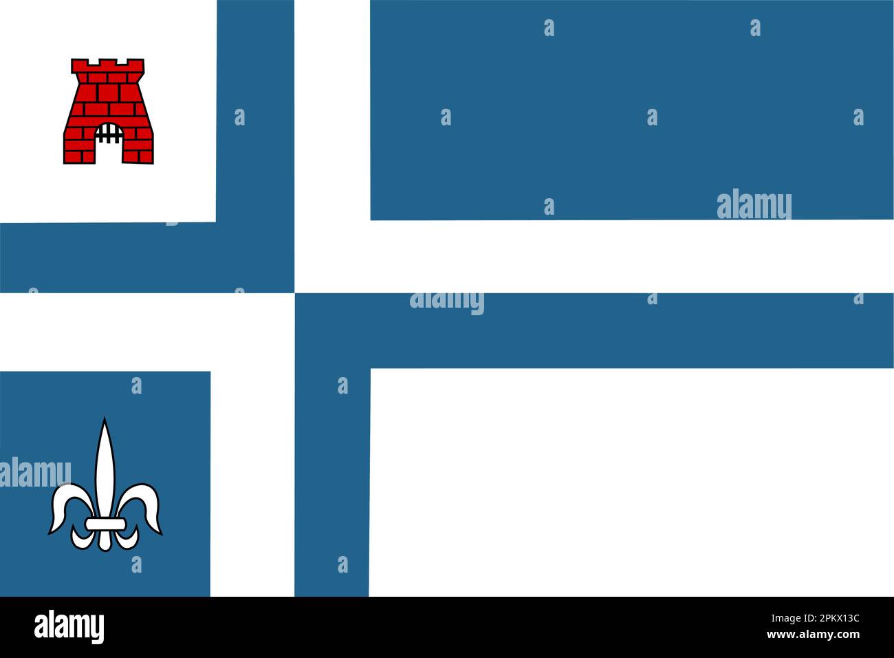 Bandiera del comune di Noordoostpolder (provincia di Flevoland, Regno dei Paesi Bassi, Olanda) Illustrazione Vettoriale