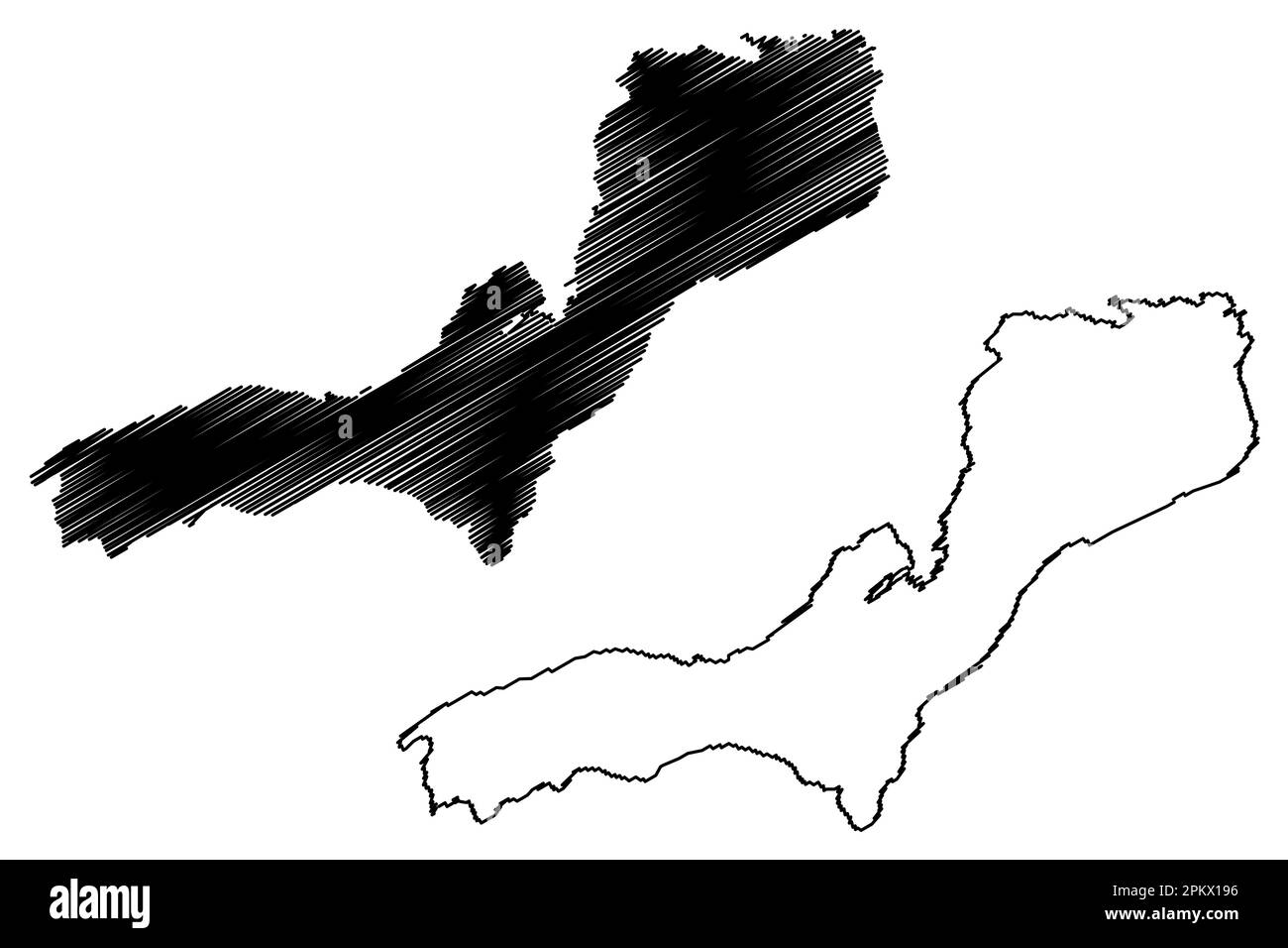 Illustrazione vettoriale della mappa del lago Kitangiri (Africa, Repubblica unita di Tanzania), mappa di schizzo Illustrazione Vettoriale