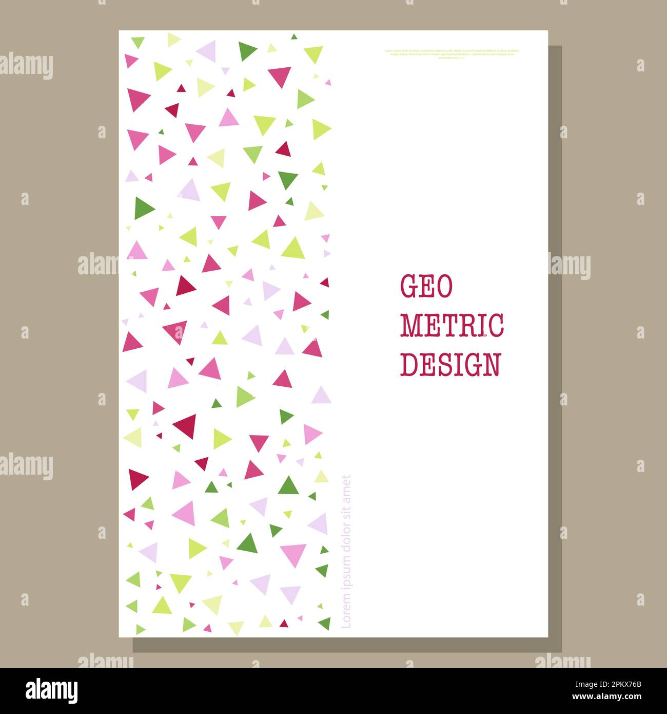 Disegno geometrico di triangoli colorati. Layout per la progettazione di copertina, banner, poster, cartoline e corporate design. L'idea di interni e dec Illustrazione Vettoriale