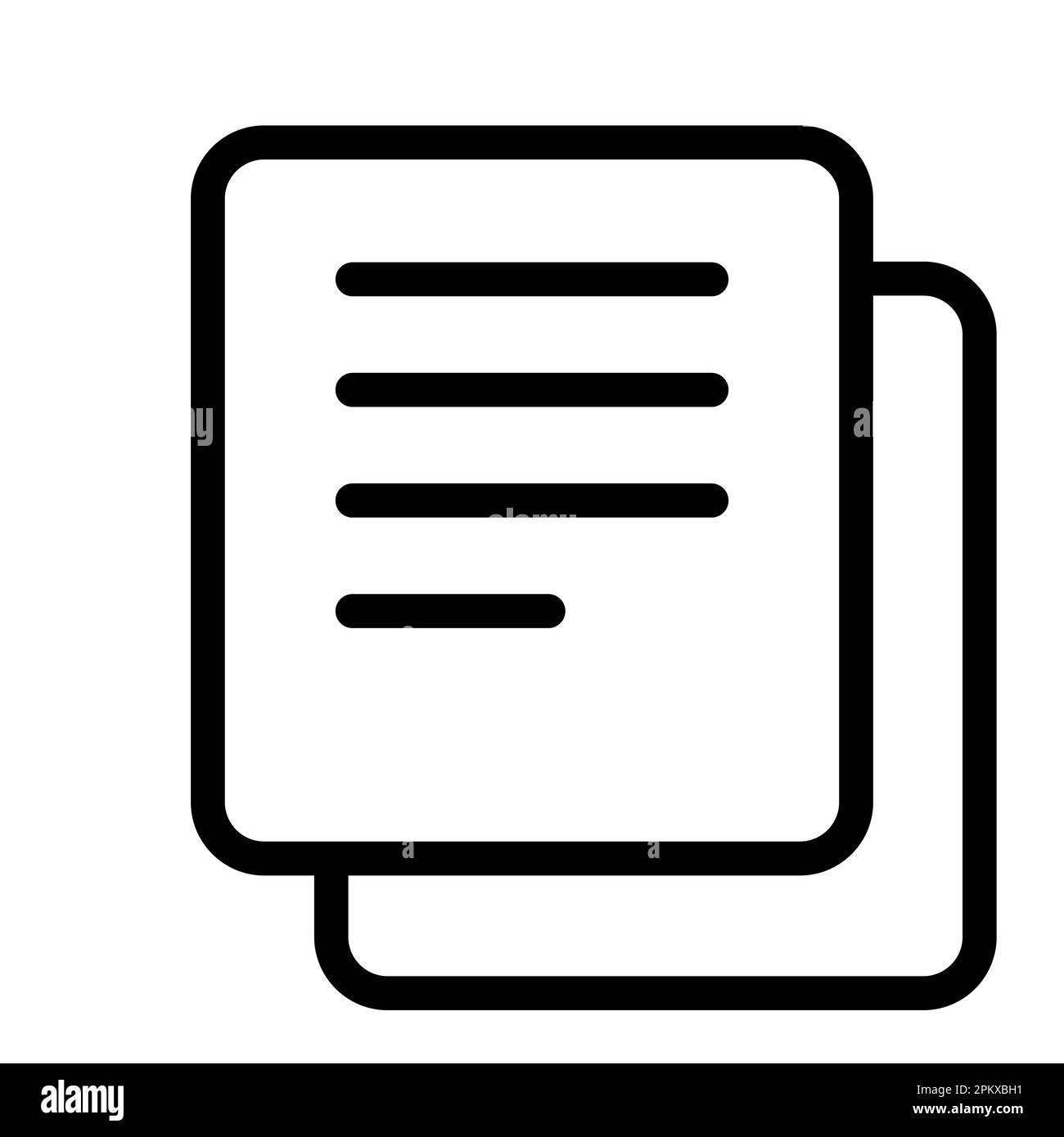 Icona linea spessa vettore documento per uso personale e commerciale. Foto Stock