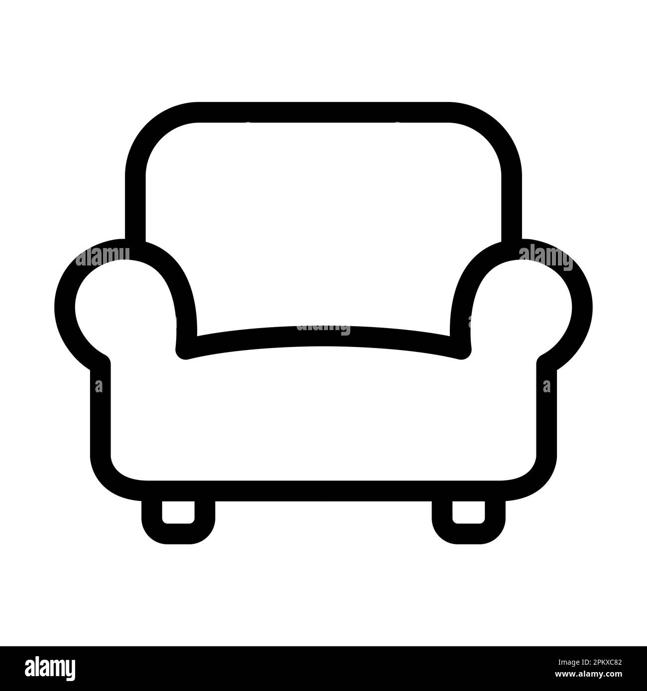 Icona linea spessa vettore lettino per uso personale e commerciale. Foto Stock