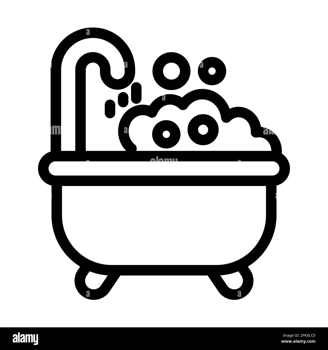 Vasca da bagno Vector Thick Line icona per uso personale e commerciale. Foto Stock