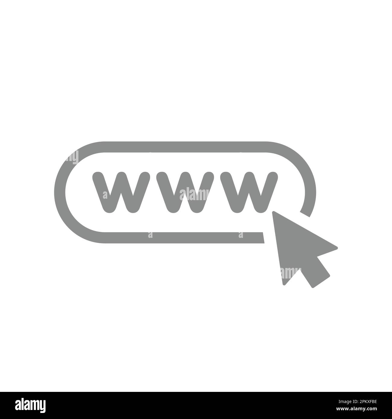 Barra degli indirizzi www e icona del vettore freccia del mouse. Simbolo di clic del cursore e della pagina Web. Illustrazione Vettoriale