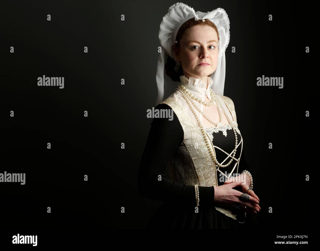 Ritratto contemporaneo di Maria, Regina di Scozia in costume intero Foto Stock